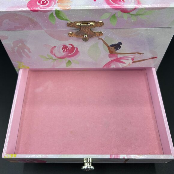 Jewel Keeper Ballerina and Roses Girls Musical Three Compartment Box Swan Lake - Picture 7 of 11